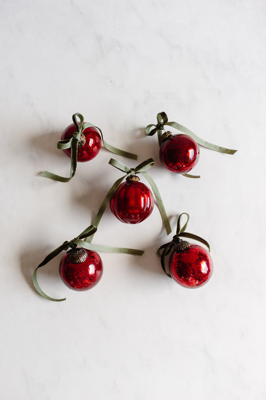 vintage french rouge mercury glass ball