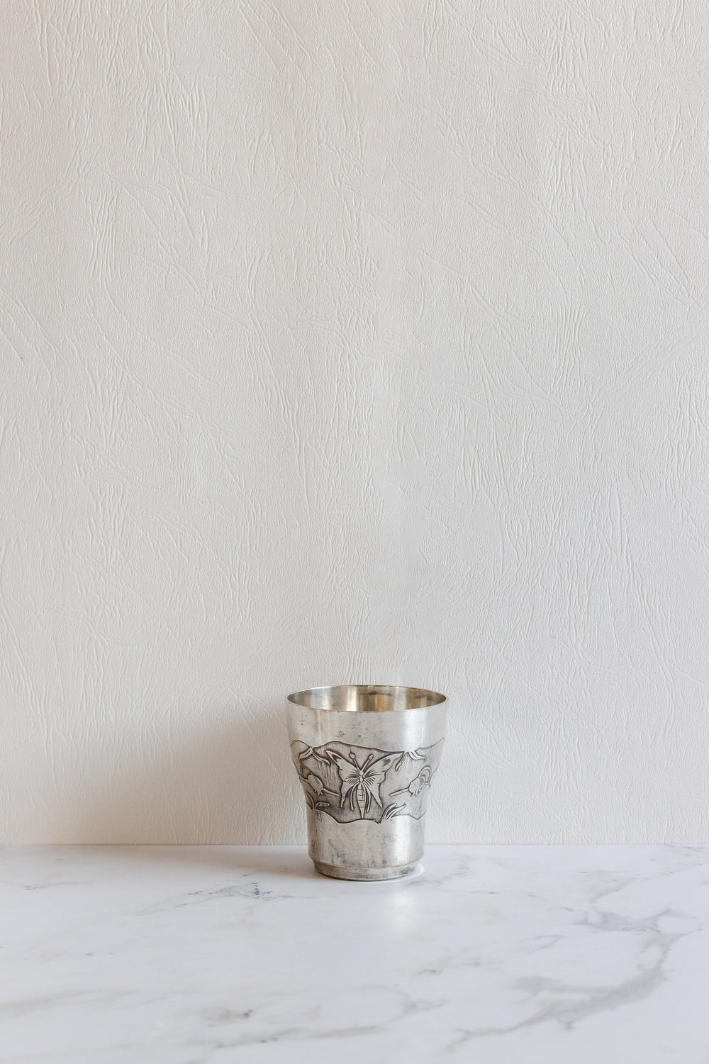 antique french silverplated christening cups