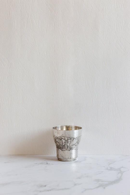 antique french silverplated christening cups