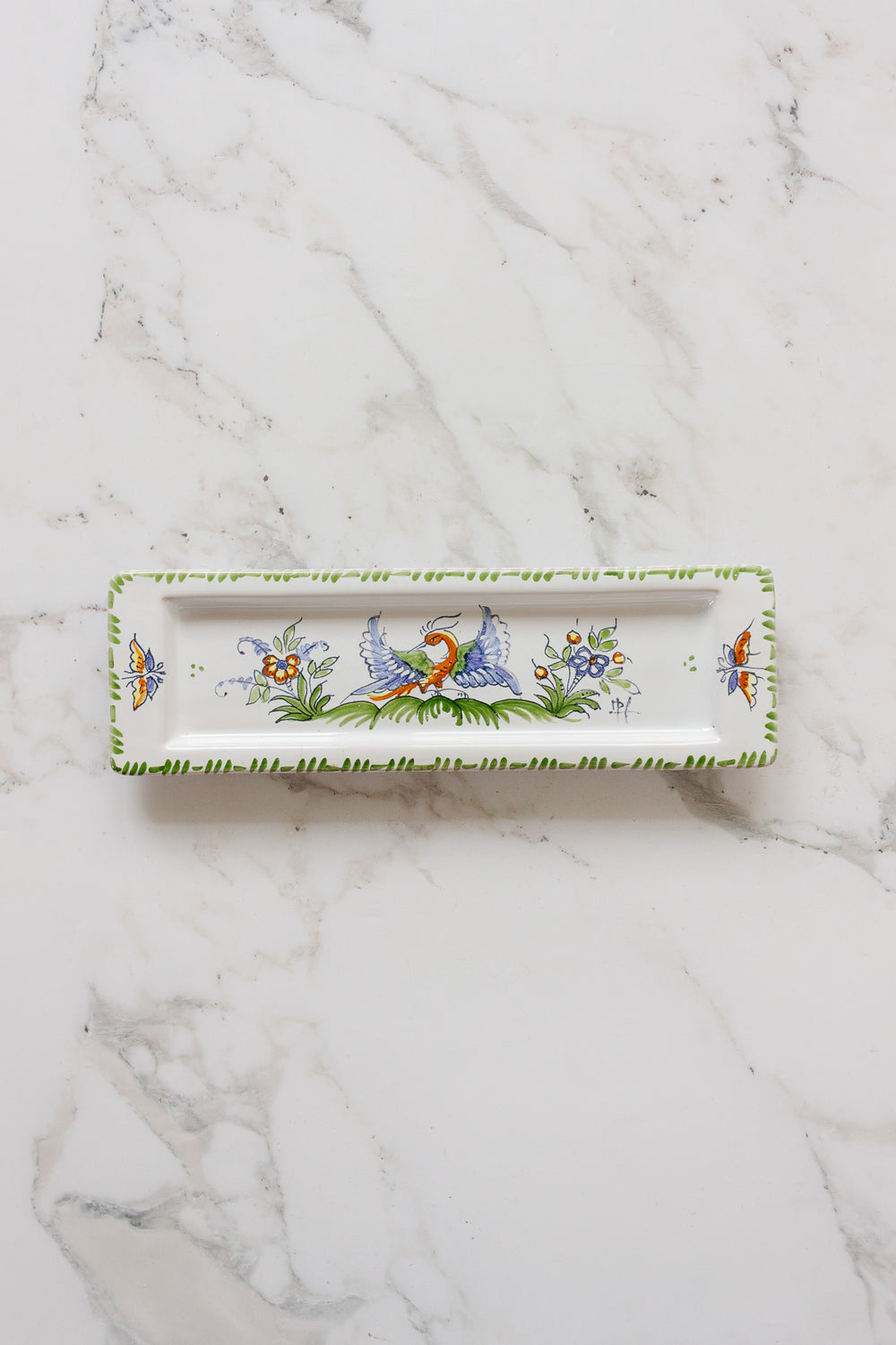 vintage french moustiers rectangular dish