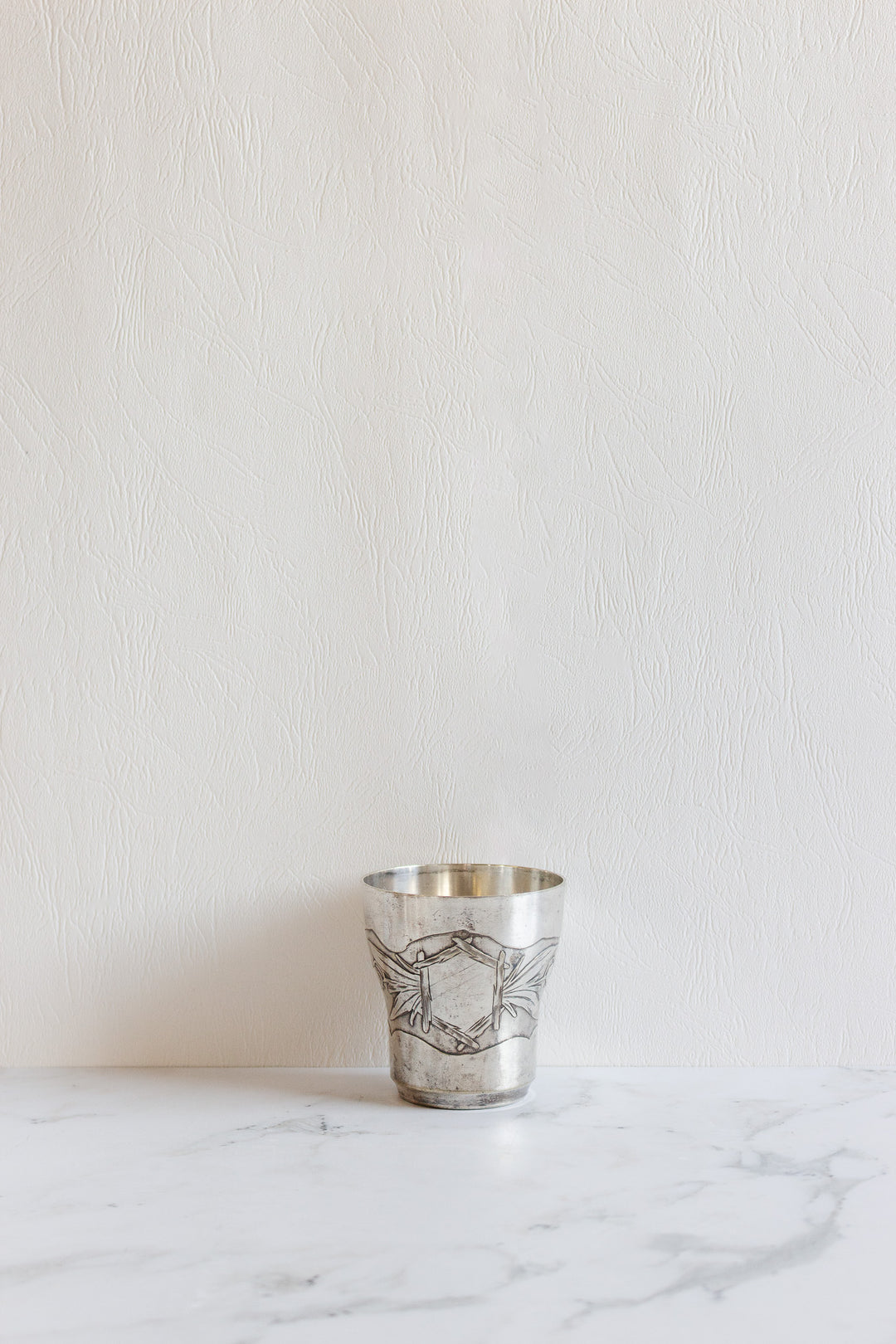 antique french silverplated christening cups