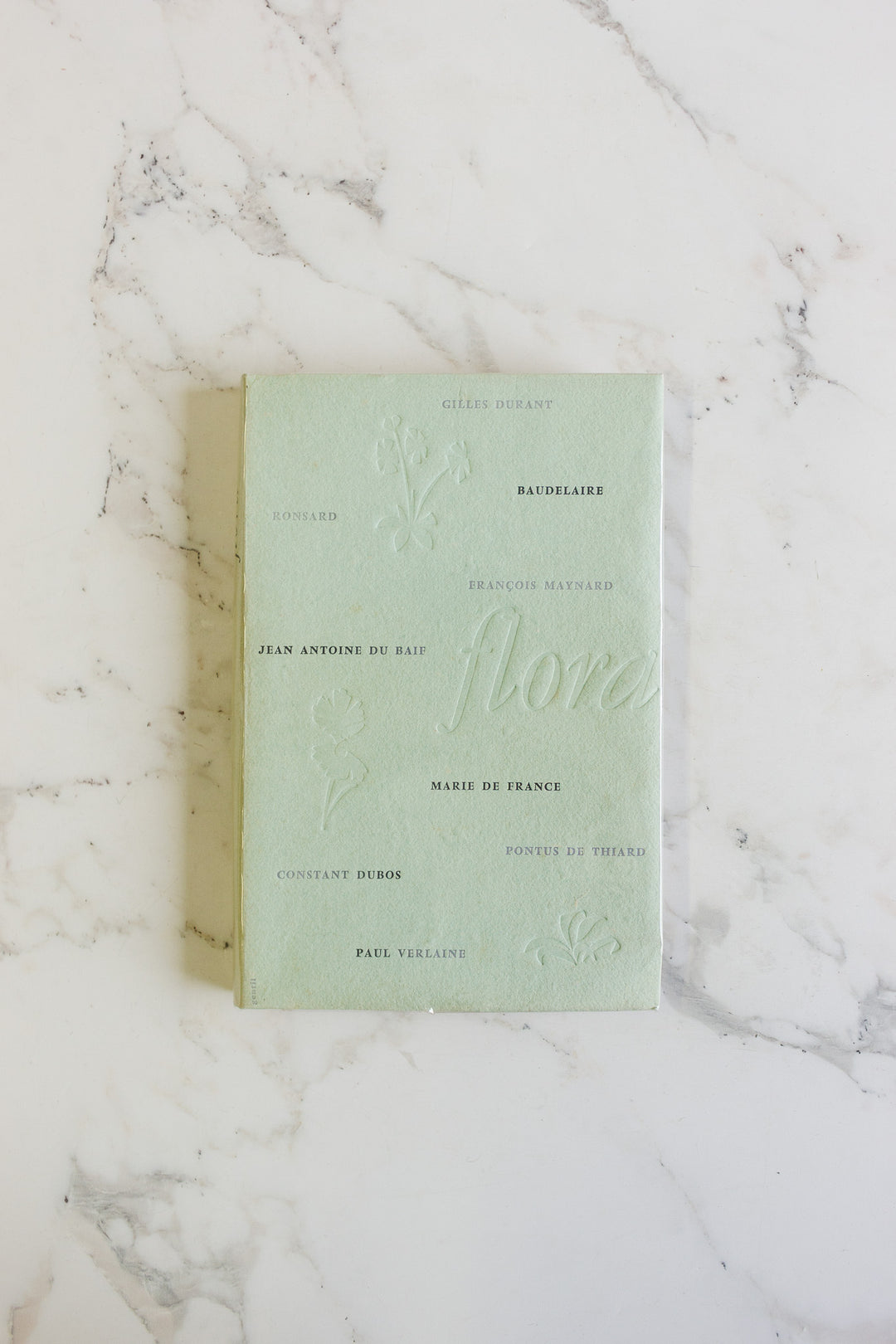 limited edition french "flora" book printed on handmade paper with real flowers
