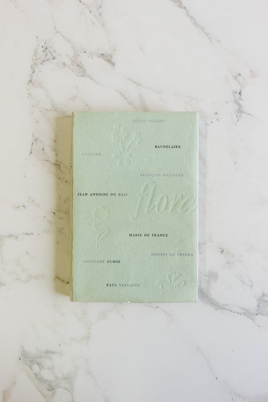 limited edition french "flora" book printed on handmade paper with real flowers