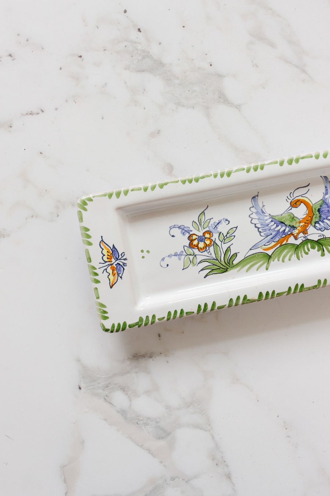 vintage french moustiers rectangular dish