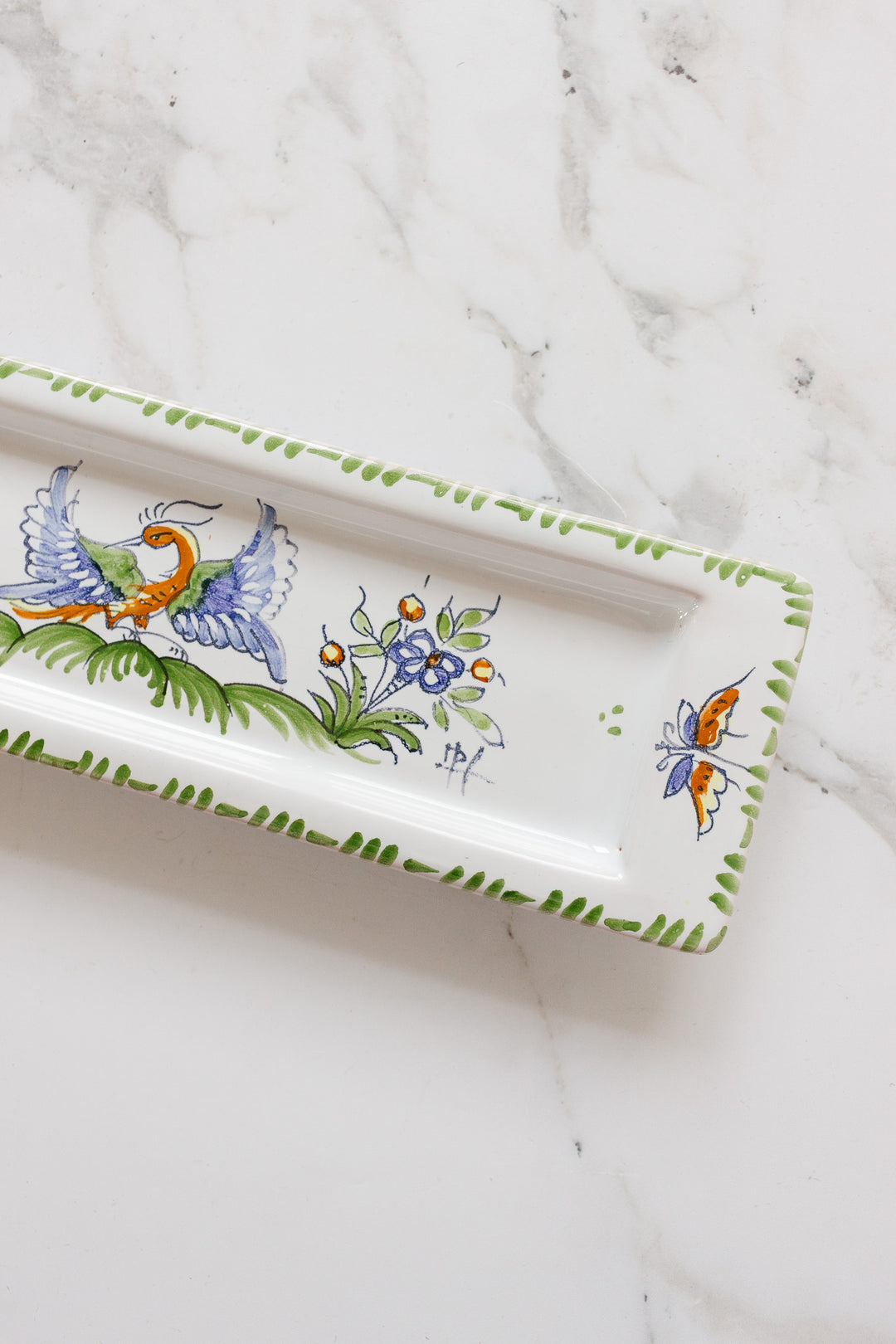 vintage french moustiers rectangular dish