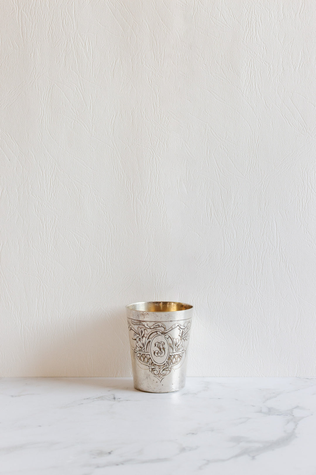 antique french silverplated christening cups