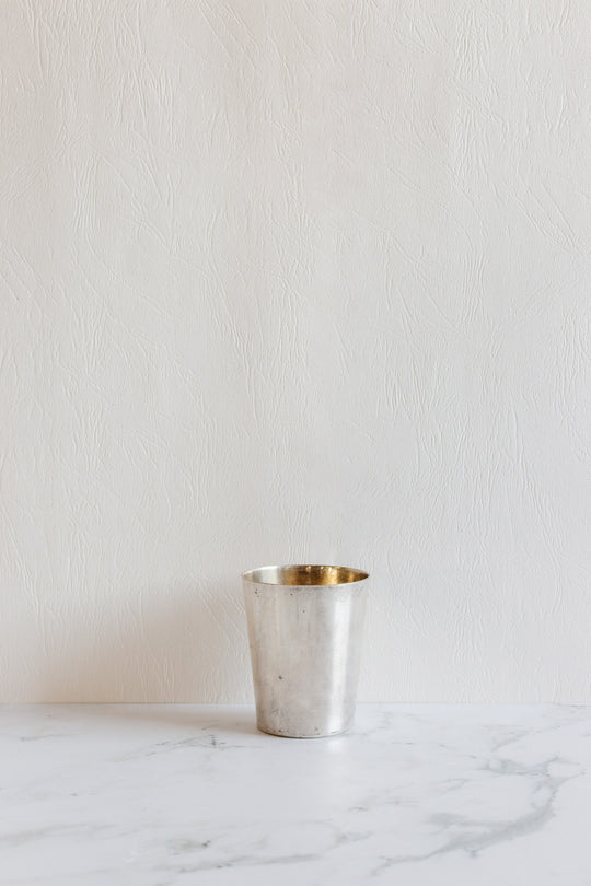 antique french silverplated christening cups