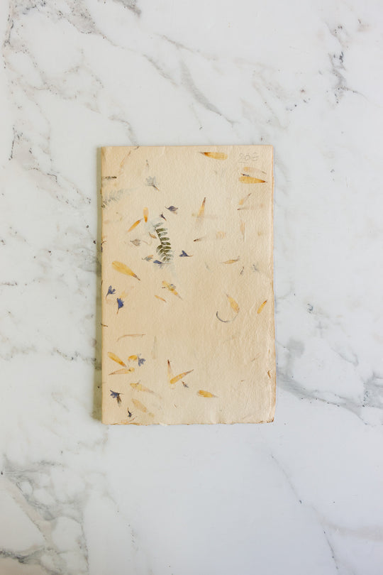 limited edition french "flora" book printed on handmade paper with real flowers