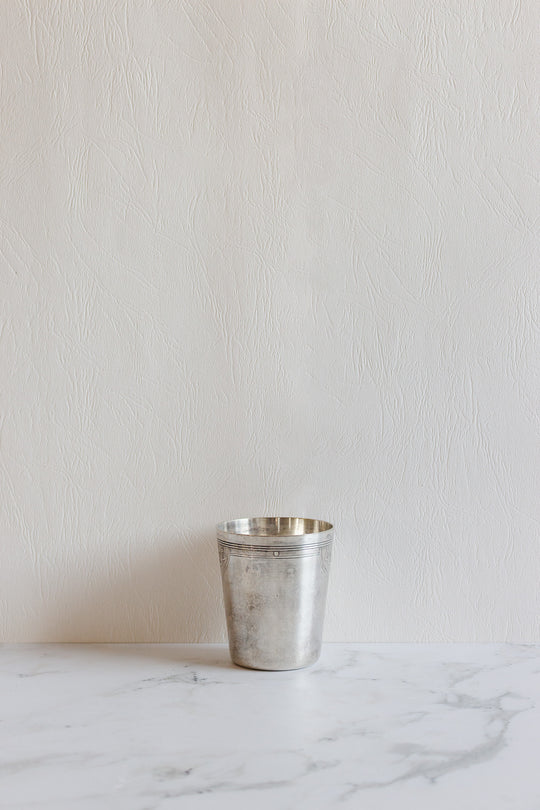 antique french silverplated christening cups