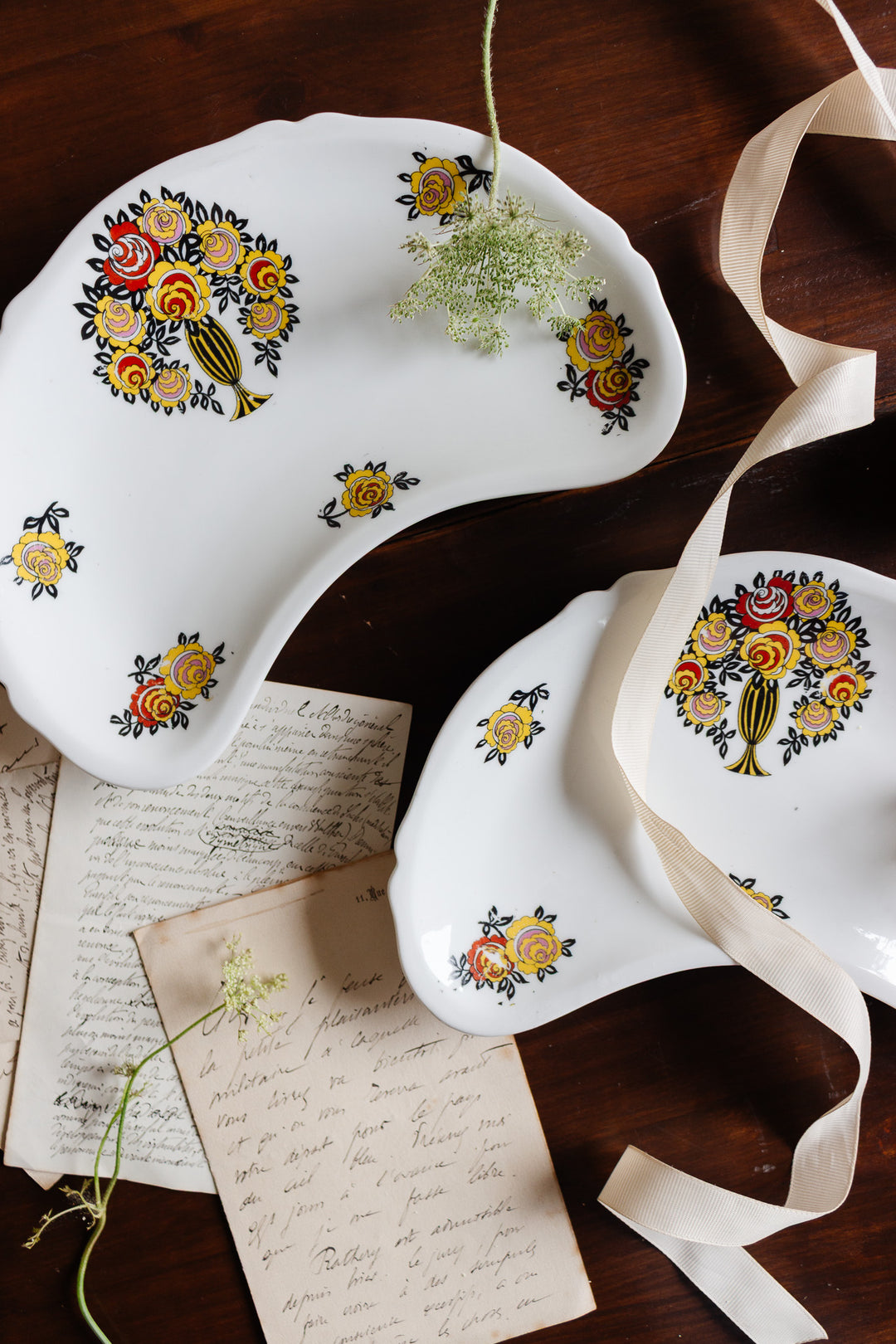 set of 5 Limoges 1950s raviers