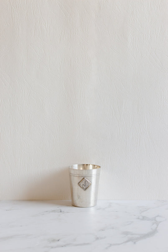 antique french silverplated christening cups