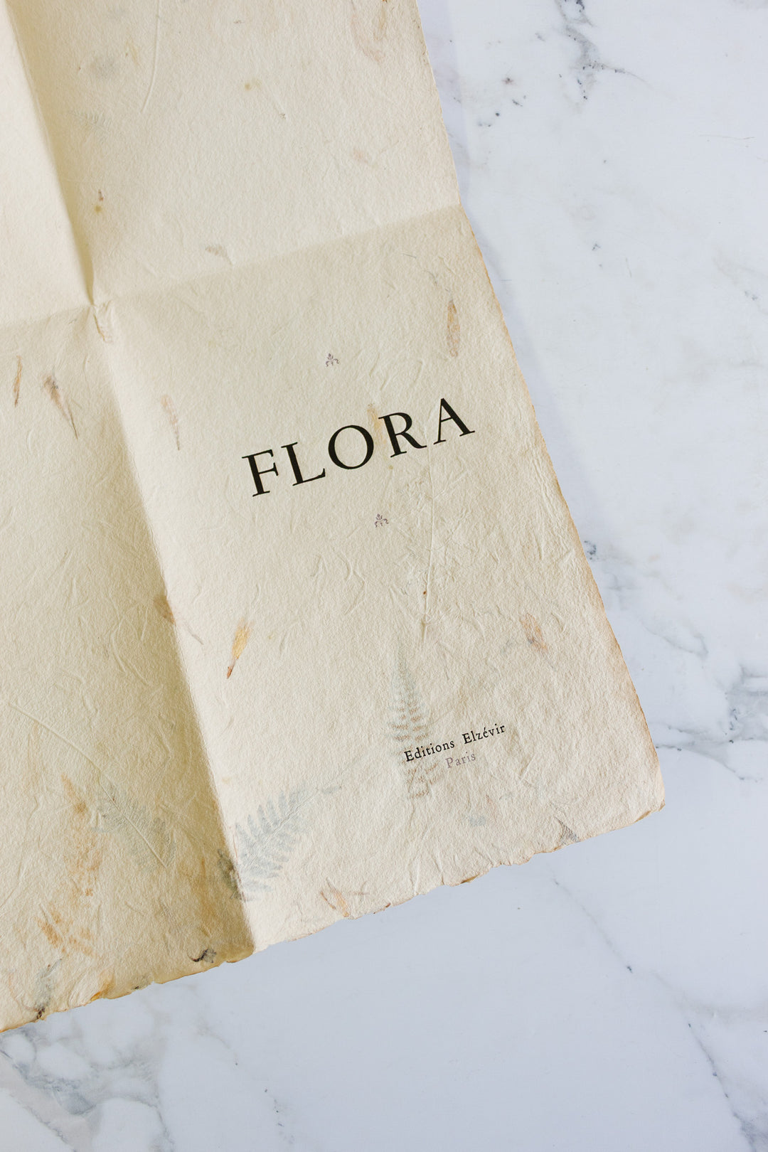 limited edition french "flora" book printed on handmade paper with real flowers