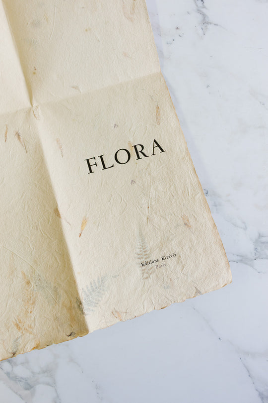 limited edition french "flora" book printed on handmade paper with real flowers