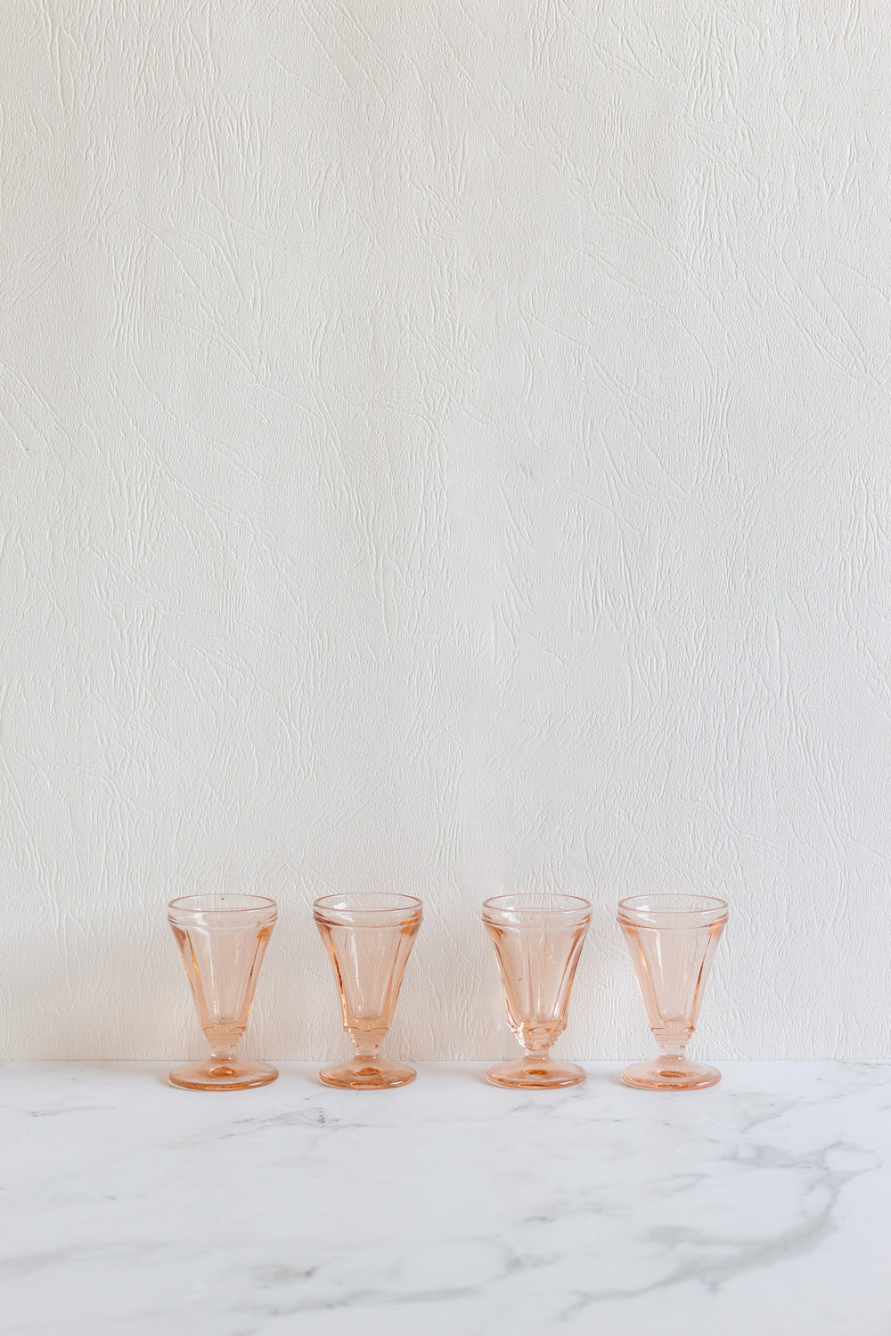 antique french pink liqueur glasses