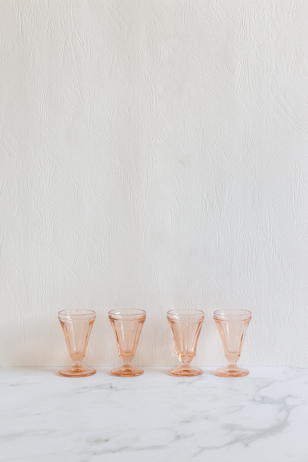 antique french pink liqueur glasses