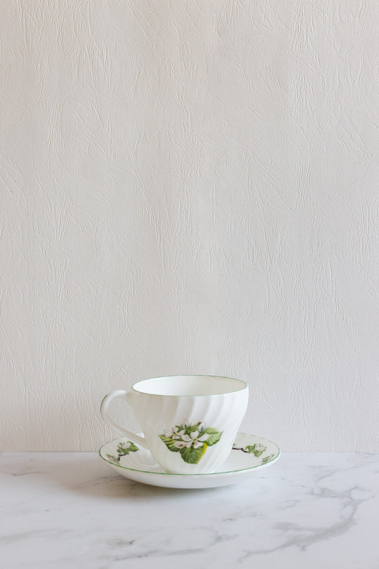 vintage crown staffordshire  teacup and saucer