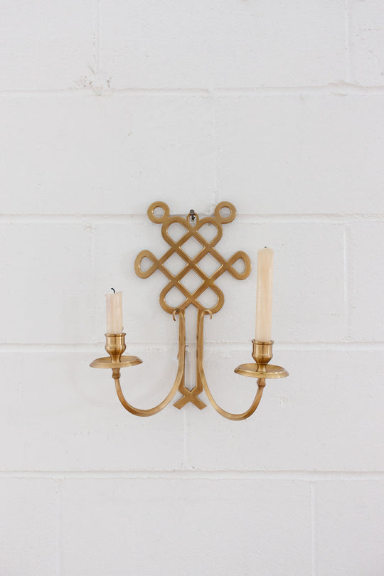 pair of vintage french brass sconces