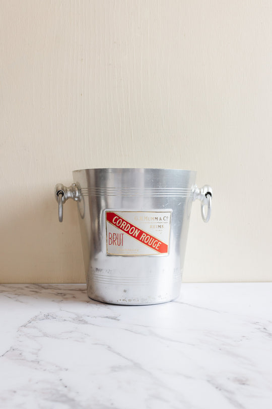 champagne "cordon rouge" vintage french aluminum wine bucket