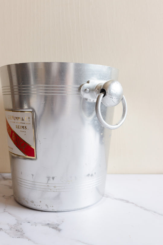 champagne "cordon rouge" vintage french aluminum wine bucket
