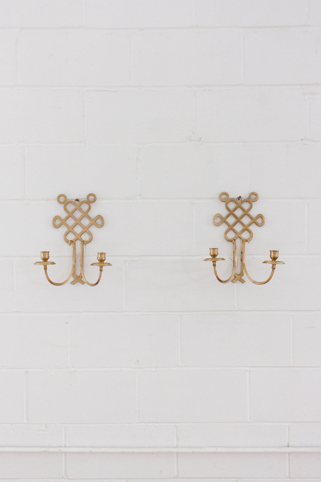 pair of vintage french brass sconces