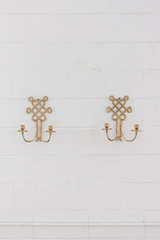 pair of vintage french brass sconces