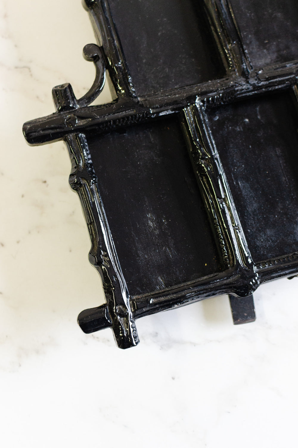 rare 1800s french "carton pierre" handpainted photo frame