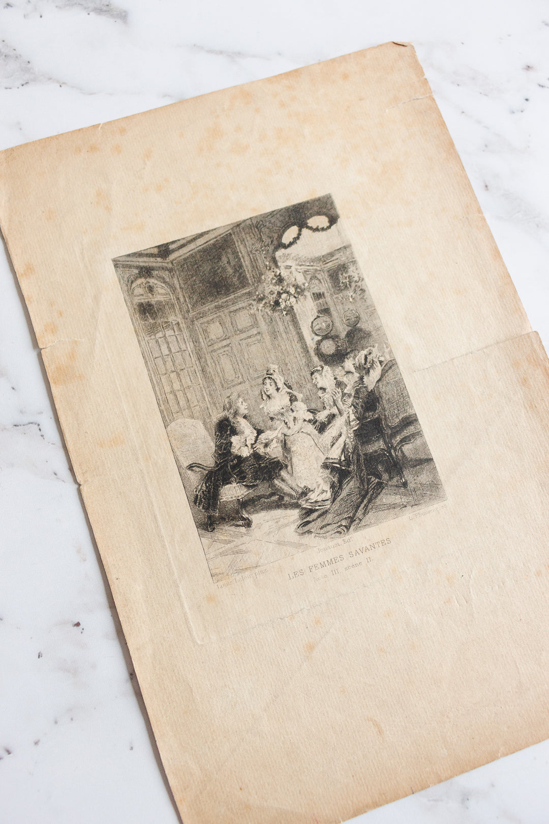 pair of antique French engravings