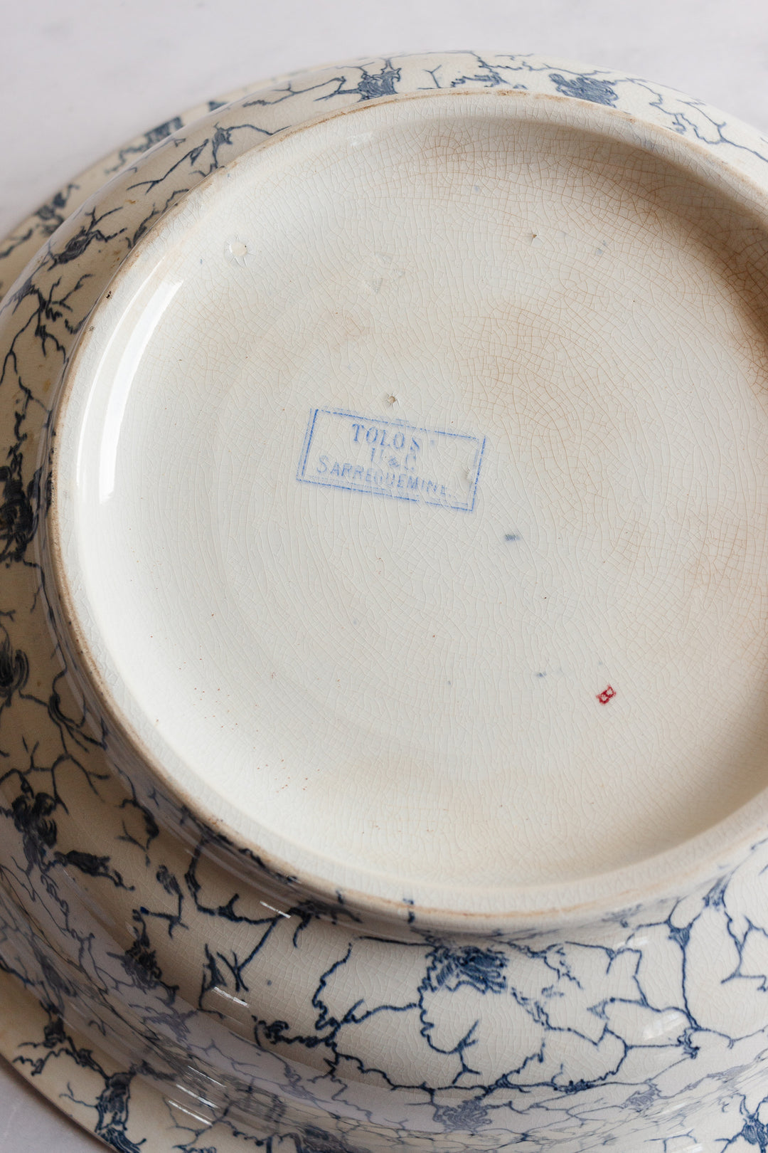 rare turn of the century French Sarreguemines toilette set