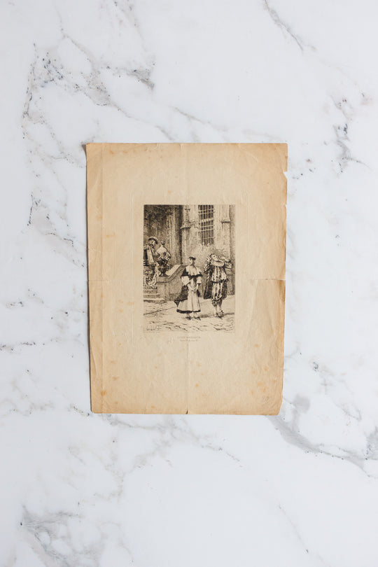 pair of antique French engravings