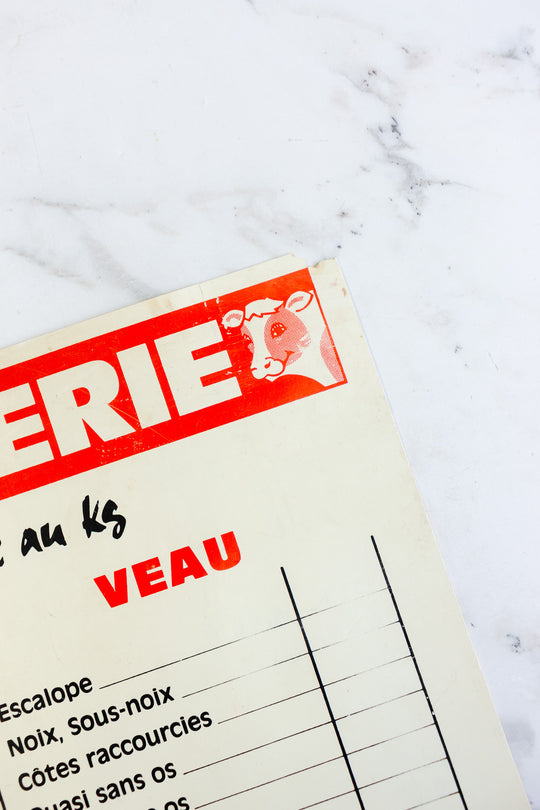 vintage french "boucherie" menu poster