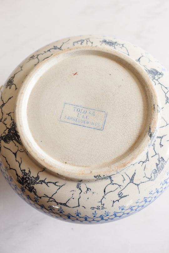 rare turn of the century French Sarreguemines toilette set