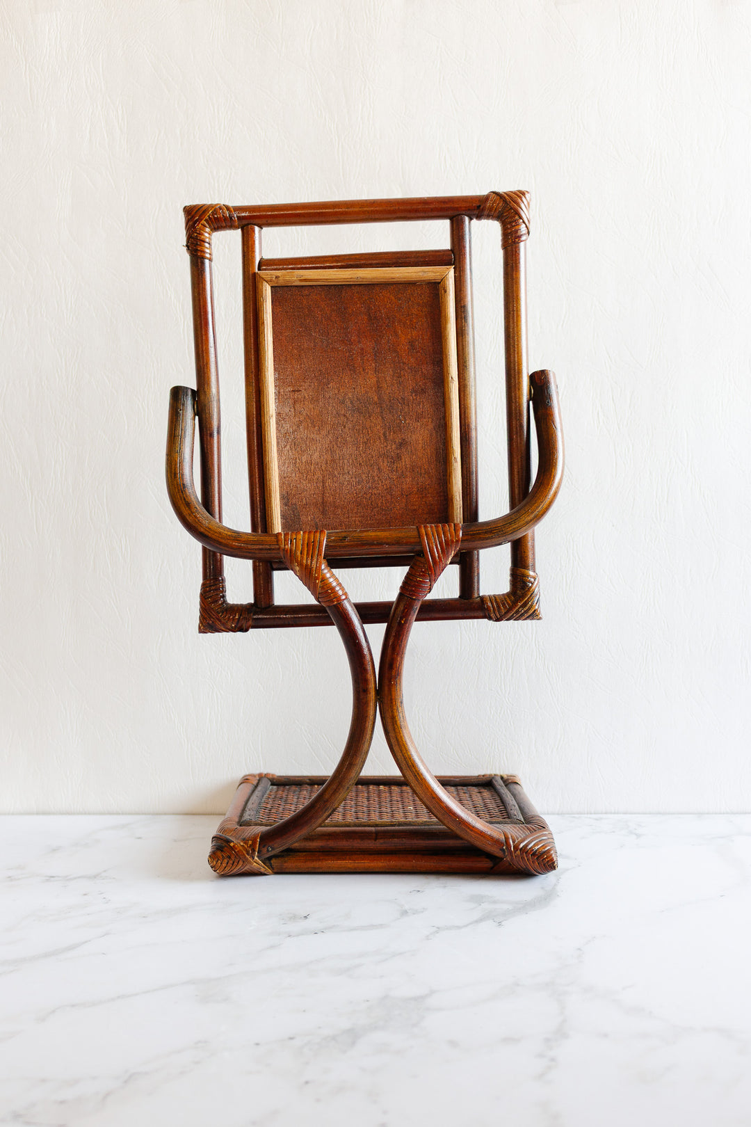 midcentury french bamboo table top mirror