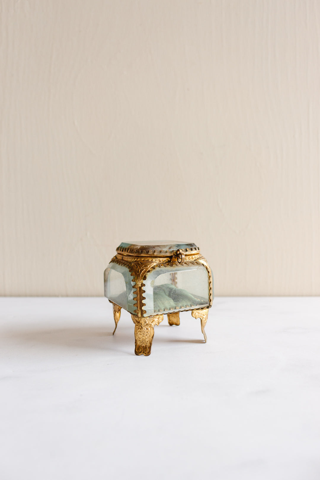 antique french beveled glass and ormolou souvenir bijoux casket