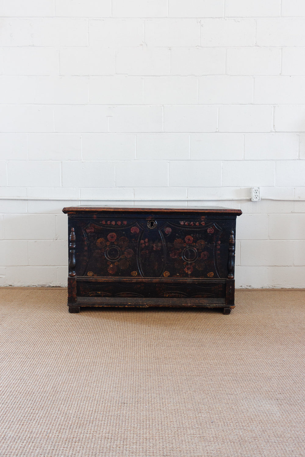 19th century Hungarian pine marriage chest