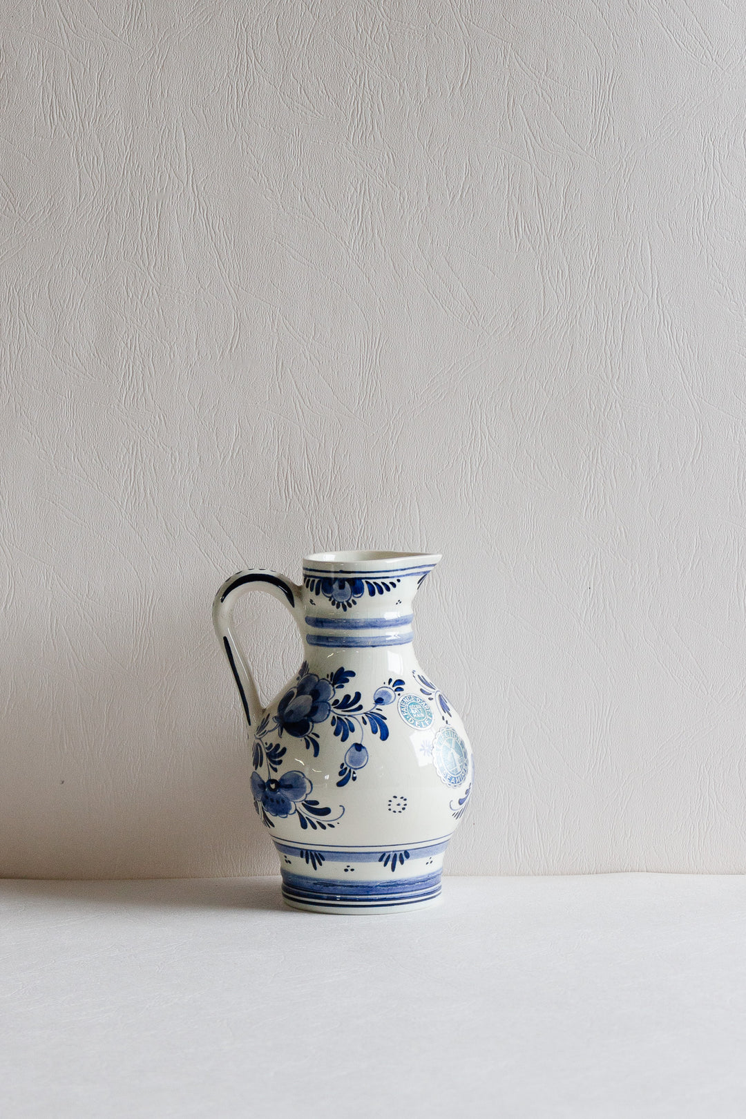 vintage blue and white delft pitcher
