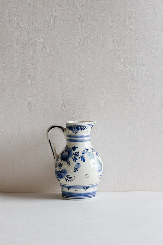 vintage blue and white delft pitcher