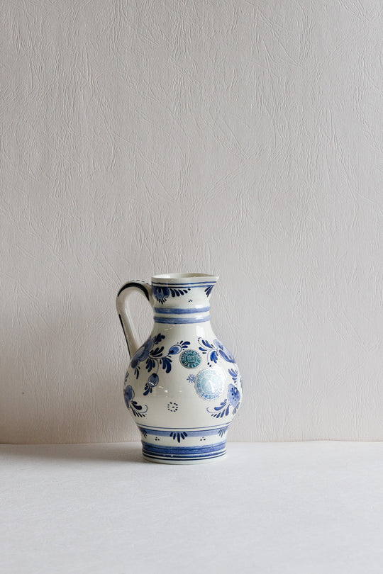 vintage blue and white delft pitcher