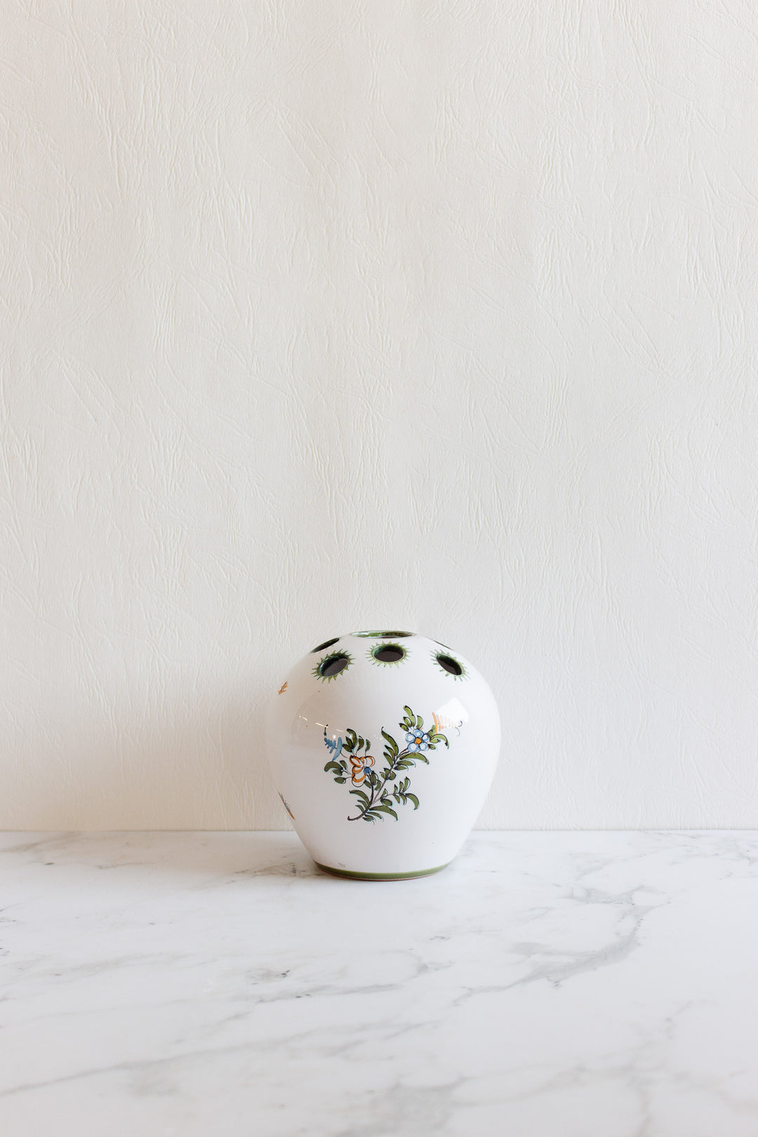 vintage french moustiers porcelain flower frog