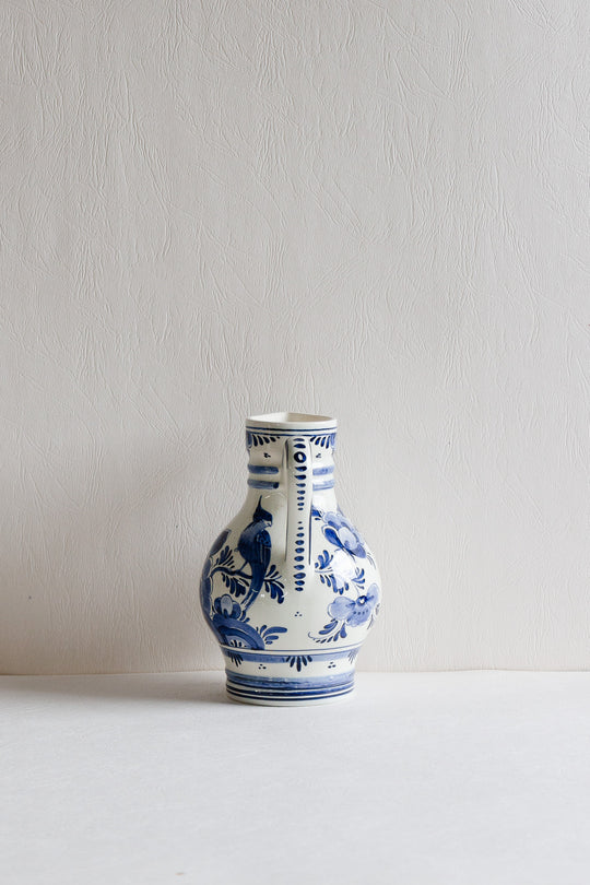 vintage blue and white delft pitcher