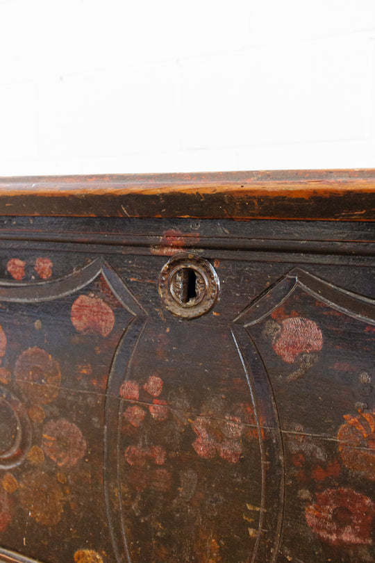 19th century Hungarian pine marriage chest