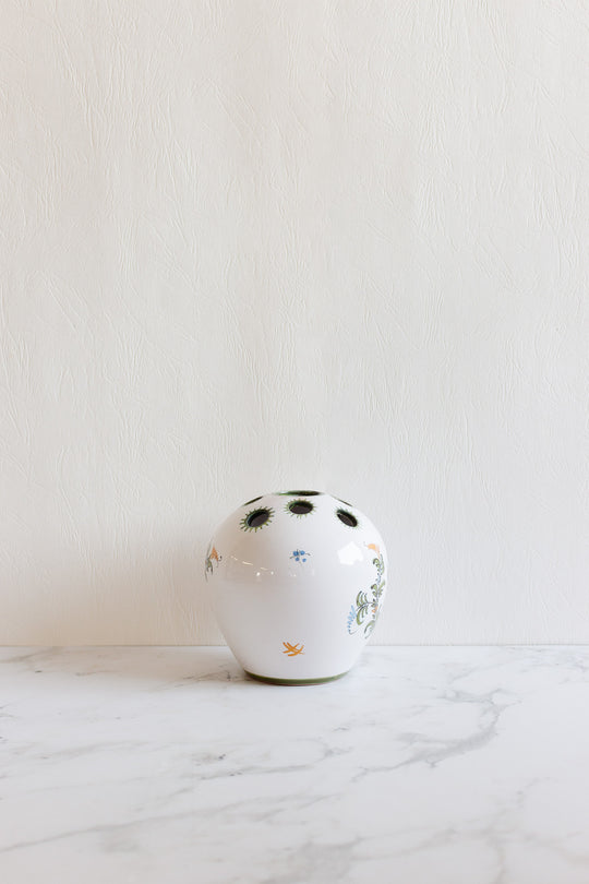 vintage french moustiers porcelain flower frog
