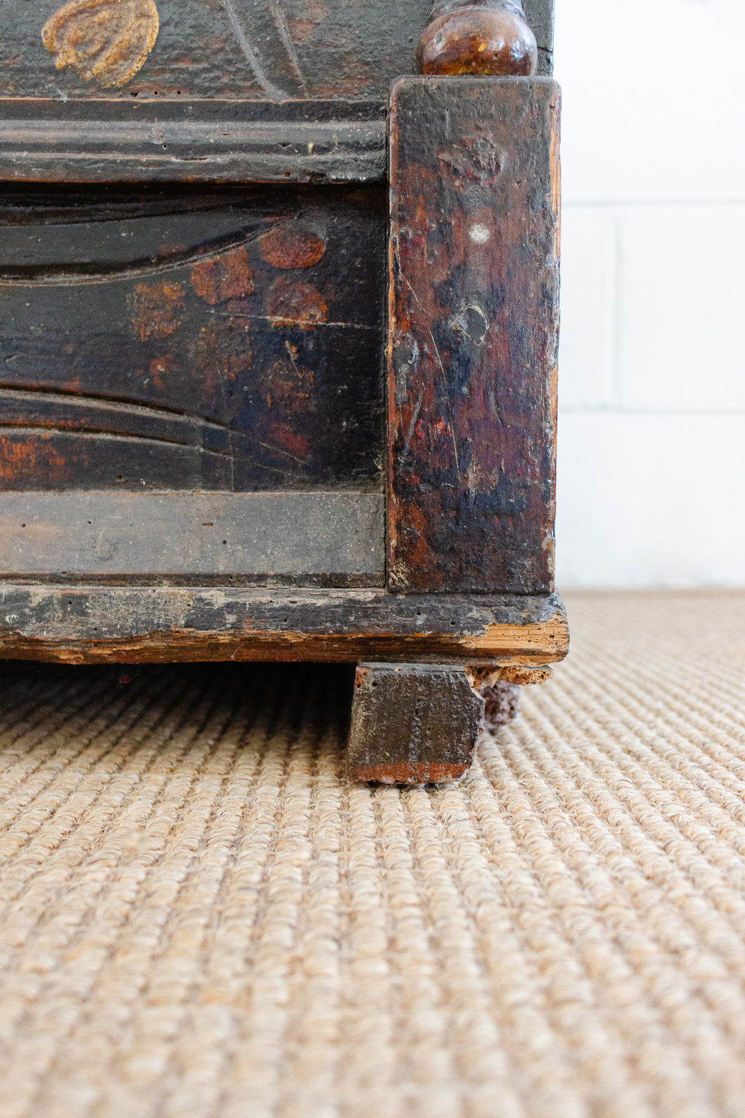 19th century Hungarian pine marriage chest