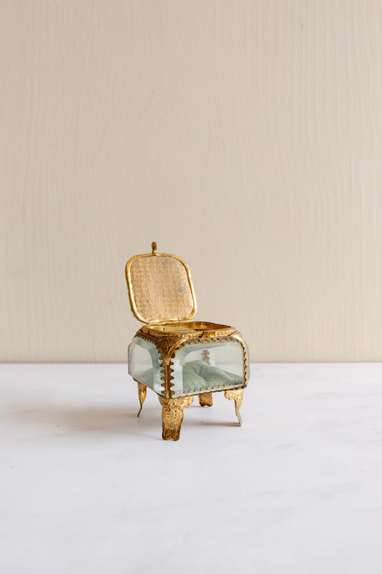 antique french beveled glass and ormolou souvenir bijoux casket