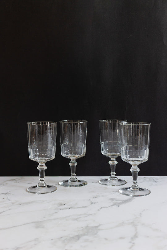 set of 4 antique French mirabeau glasses