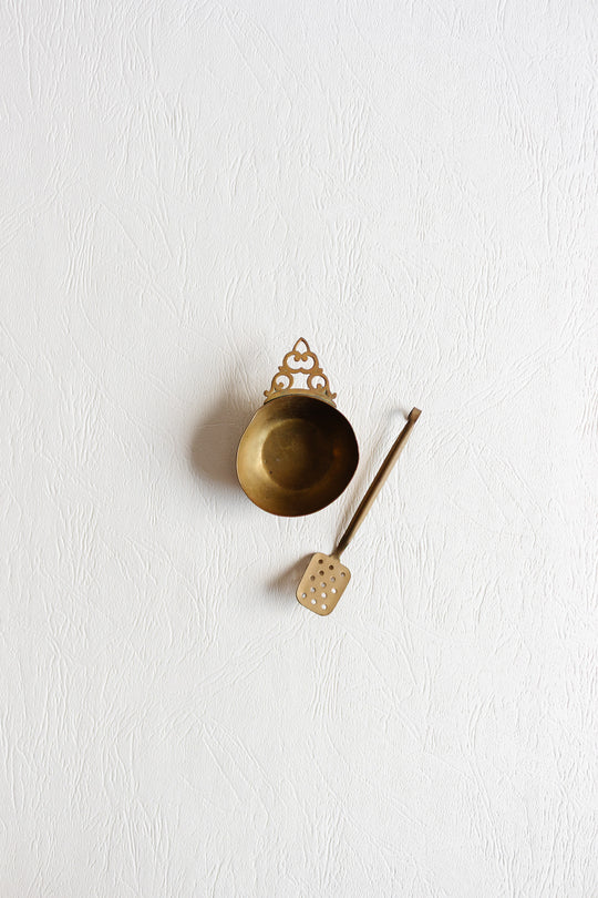 antique french brass porridger