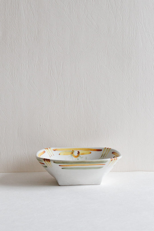 vintage french hand painted quimper bowl, signed