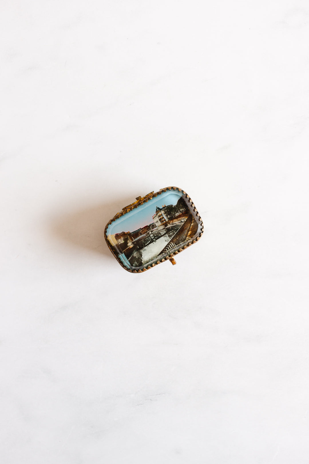 antique french beveled glass and ormolu souvenir bijoux casket