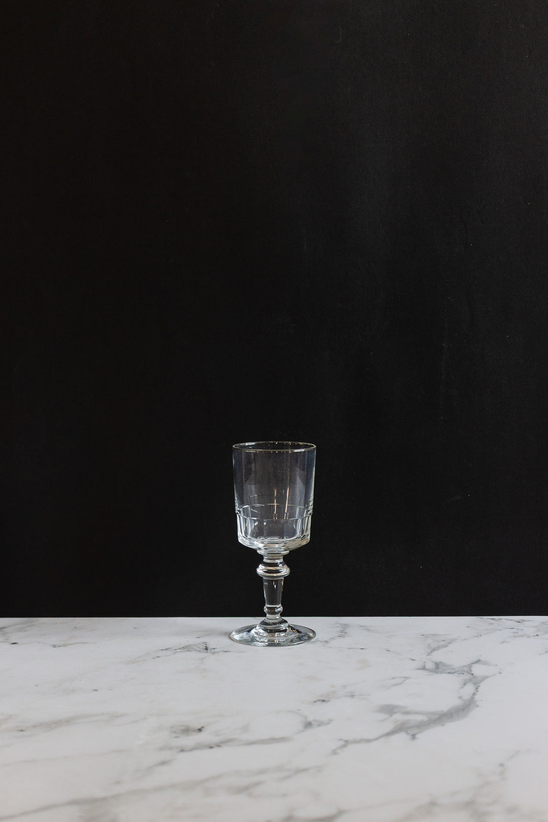 antique french faceted hand cut glass schnapps glasses, set of 6