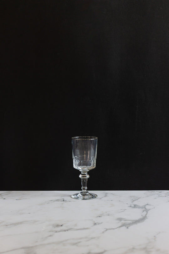 antique french faceted hand cut glass schnapps glasses, set of 6
