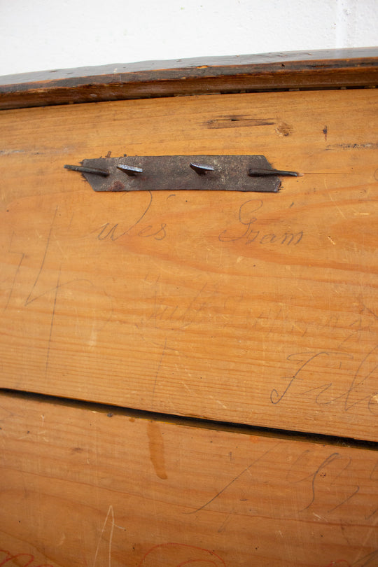 19th century Hungarian pine marriage chest